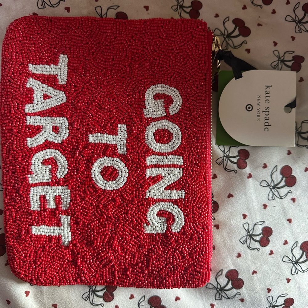 Kate Spade Vibrant Red Beaded Clutch